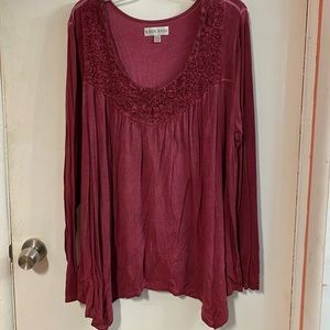 Knox Rose Long Sleeve Embroidery top